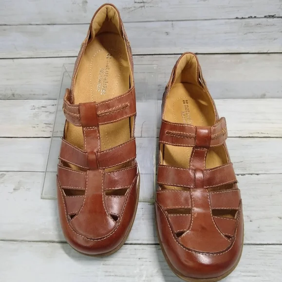 Naturalizer MALTA 7N Brown Leather Comfort HookLoop MaryJane Fisherman L… - Picture 4 of 12